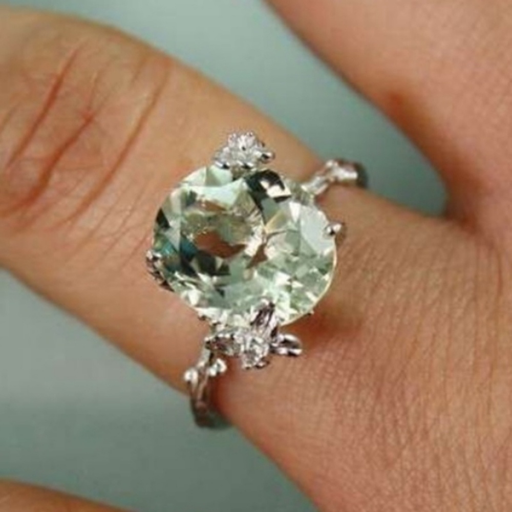 NWT GREEN AMETHYST  (PRASIOLITE) RING - Picture 2 of 6